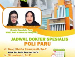 RSUD Andi Makkasau Umumkan Jadwal Dokter Spesialis Layanan Poli Paru