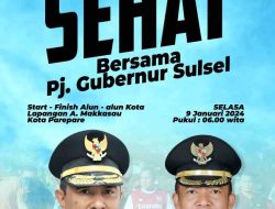 Pemkot Parepare Gelar Jalan Sehat Bersama Pj Gubernur Sulsel