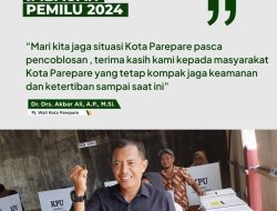 Pj Wali Kota Parepare Imbau Masyarakat Tetap Jaga Kondusifitas Pasca Pemilu