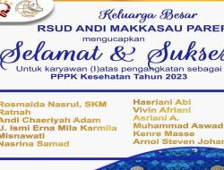 RSUD Andi Makkasau Ucapkan Selamat kepada 12 Nakes RSUD Atas Pengangkatan Sebagai PPPK