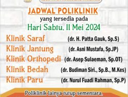 Pemberitahuan, Ini Lima Poliklinik RSUD Andi Makkasau Buka pada 11 Mei, Poliklinik Lainnya Tutup Sementara