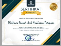 RSUD Andi Makkasau Raih Penghargaan Terbaik RS Kelas B Berkomitmen dalam Program JKN Wilayah Sulselbartramal