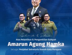 PAM Tirta Karajae Ucapkan Selamat Pelantikan Amarun Agung Hamka sebagai Pj Sekda Parepare