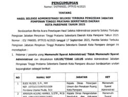 Persaingan Ketat Berebut Kursi Sekda Parepare, Empat Kandidat Penuhi Syarat Administrasi