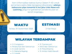 PAM Tirta Karajae Umumkan Kebocoran Pipa 6 Inci di Jalur Inlet Reservoar Lasiming, Suplai Air Bersih Sementara Terganggu